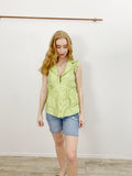Lindi Lime Green Collared/Zippered Vest S