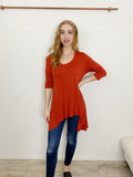 ELLEN & Company Solid Fall 3/4 Sleeve Top Large Blouse