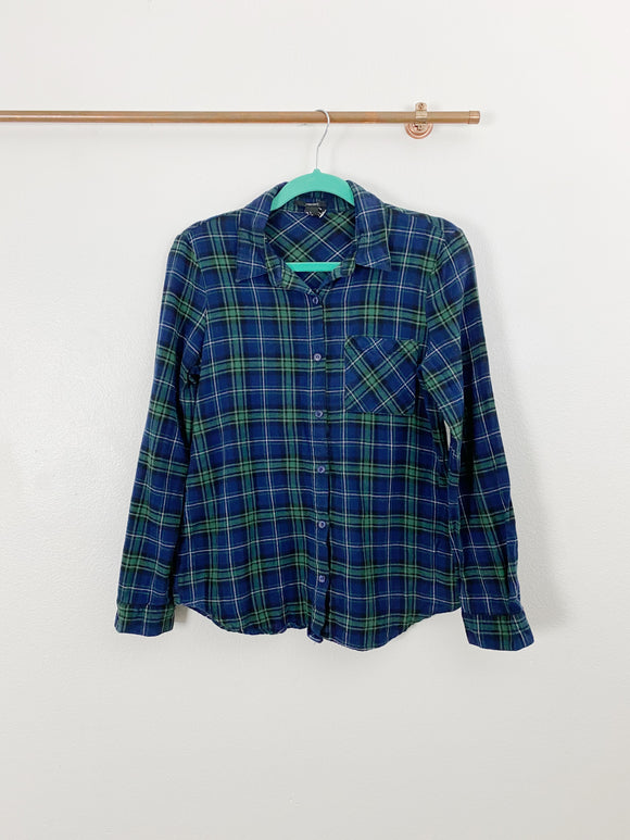 Forever 21 navy Flannel Long Sleeve Small