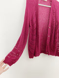 LOFT Knit Merlot Cardigan Sweater Medium