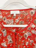 Lucky Brand Floral Sheer Blouse Large