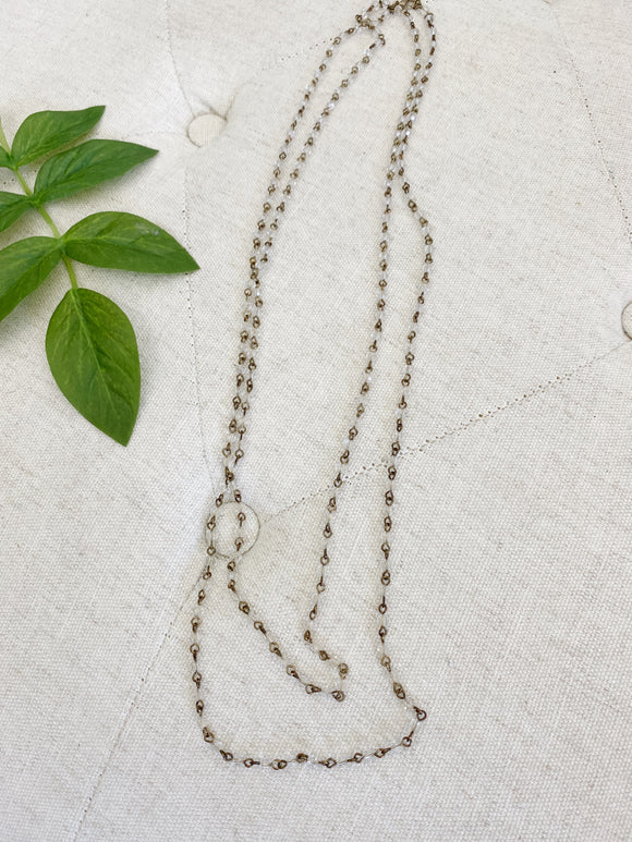 Long Beaded Layered Necklace