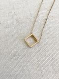 Square Gold Choker Layer Necklace