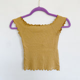 Aero Mustard Fitted Crop Top XS
