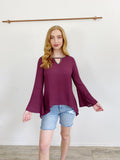Juicy Couture Plum Beaded Blouse Small