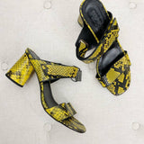 NAPOLEONI Leather Snakeskin Mule Sandal Heels New size 38