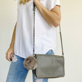 Boutique MMS Faux Leather Braid Crossbody Bag