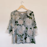 Calvin Klein Floral Sheer Blouse Medium