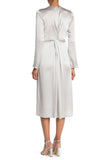 VINCE Front Back Twist Silk Dress NWT 4 in Silver