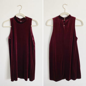 She + Sky Velvet Cabernet Tunic Dress Small