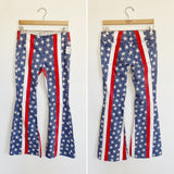 Free People Penny Pull-On Stars & Stripes Flare Jeans NWT 28