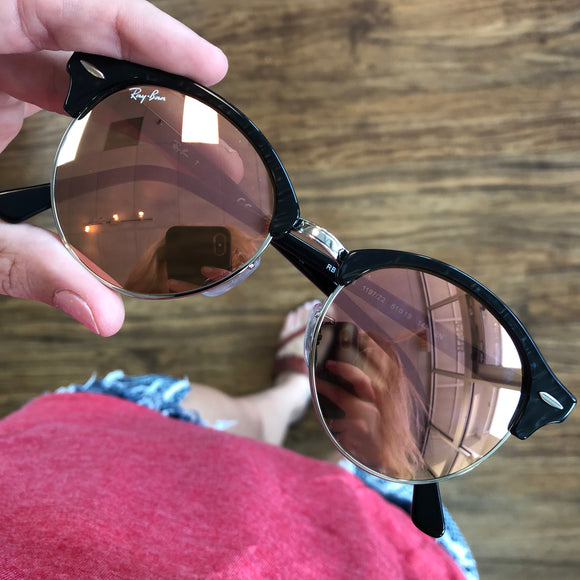New Ray-Ban Clubround Pink + Black