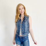 Express Denim Jean Vest Large