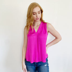 Vince Camuto Pink Silk Tank Top XS
