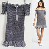 WAYF Scafati Smocked Mini Dress NWT Small