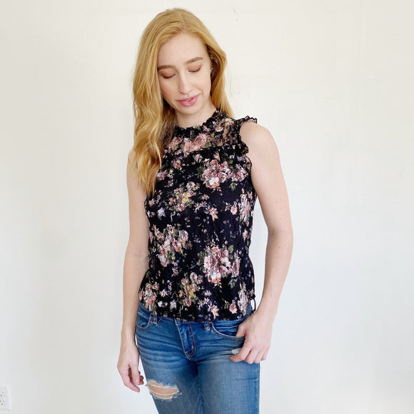 Almost Famous Floral Lace Blouse Small