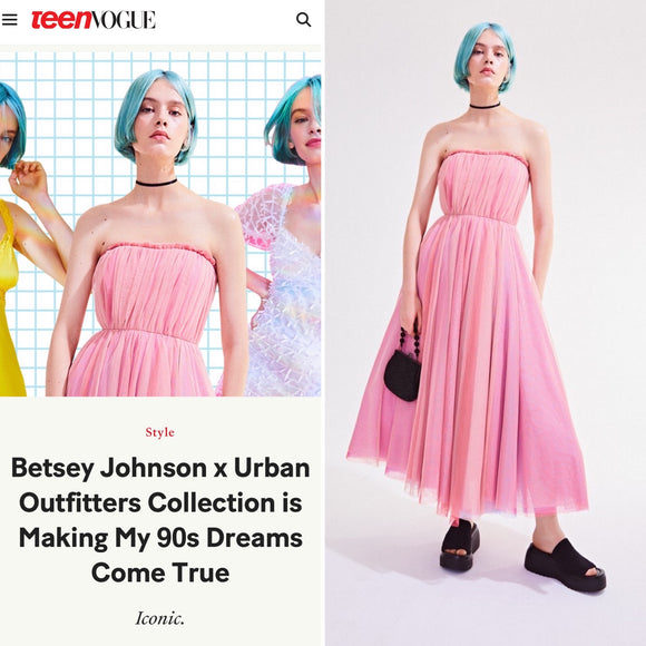 Betsey Johnson UO Exclusive Prom Queen Strapless Chiffon Midi Dress