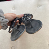 Tory Burch Navy Leather Miller Sandals 6.5