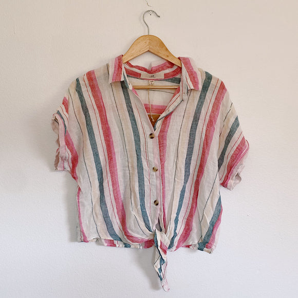 Thread Supply Linen Button Tie Top NWT XL