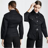GOLDSIGN Black Denim The Waisted Fitted Jean Jacket NWT Large