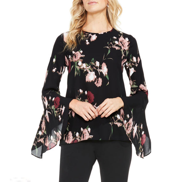 Vince Camuto Windswept Bouquet Bell Sleeve Blouse S