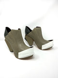 abcense Block Olive Clunky Heels Size 39