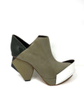 abcense Block Olive Clunky Heels Size 39