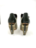 abcense Block Olive Clunky Heels Size 39