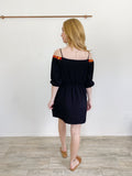 CeCe Black Embroidered, Off-the-shoulder Dress 4