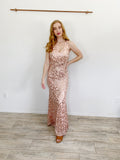 City Triangles Rose/Gold Sequenced Formal Gown 7