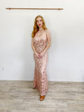 City Triangles Rose/Gold Sequenced Formal Gown 7