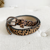 Leopard Leather Faux Fur Belt Large