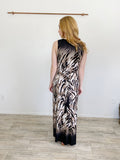 Connected Apparel Zebra Print, jeweled Maxi-Dress 8