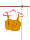 Kendall + Kylie Corduroy Mustard Crop Top NWT Small