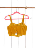 Kendall + Kylie Corduroy Mustard Crop Top NWT Small