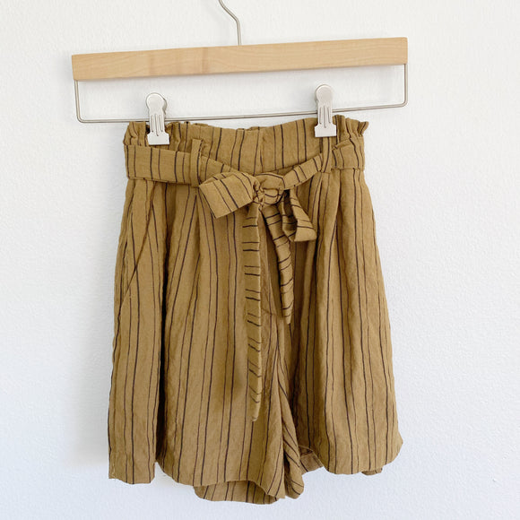Linen High-Rise Mustard Shorts by H&M 0