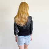 bebe Leather Cropped 3/4 Sleeve Jacket Small