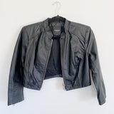bebe Leather Cropped 3/4 Sleeve Jacket Small