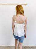 Listicle Boutique Embroidered White Tank Top Medium