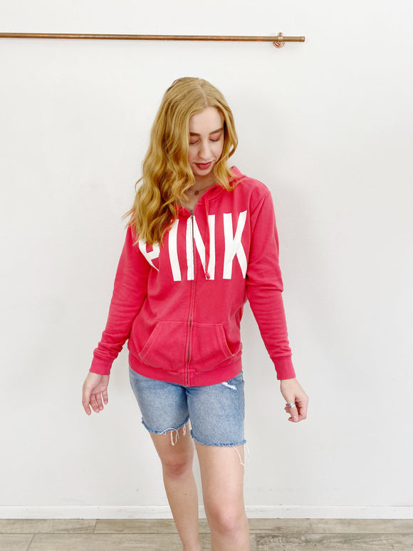 PINK by Victoria's Secret Oversized Zip Hoodie Sweat Jacket