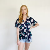 Boutique Floral Wrap Blouse Medium
