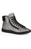 UGG Olive Glitter Sneakers Black Silver NWT 8