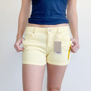 Pull & Bear by Zara Yellow Denim Shorts NWT 26