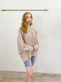 Entro Solid Beige Sweater 1X