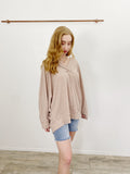 Entro Solid Beige Sweater 1X