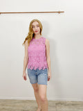 Nanette Lepore Chateau Rose Laced Sleeveless Top