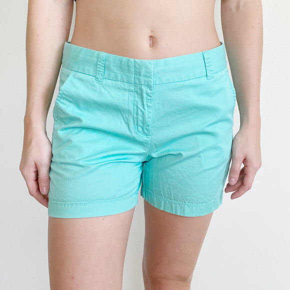 J. Crew 100% Cotton Chino Shorts Size 4 Teal