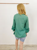 Soft Surroundings Cotton Embroidered Blouse Small