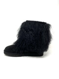 UGG Lida Shaggy Black Fur Boots 8