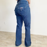Hudson Pinstripe Flare Wide Leg Jeans Size 30